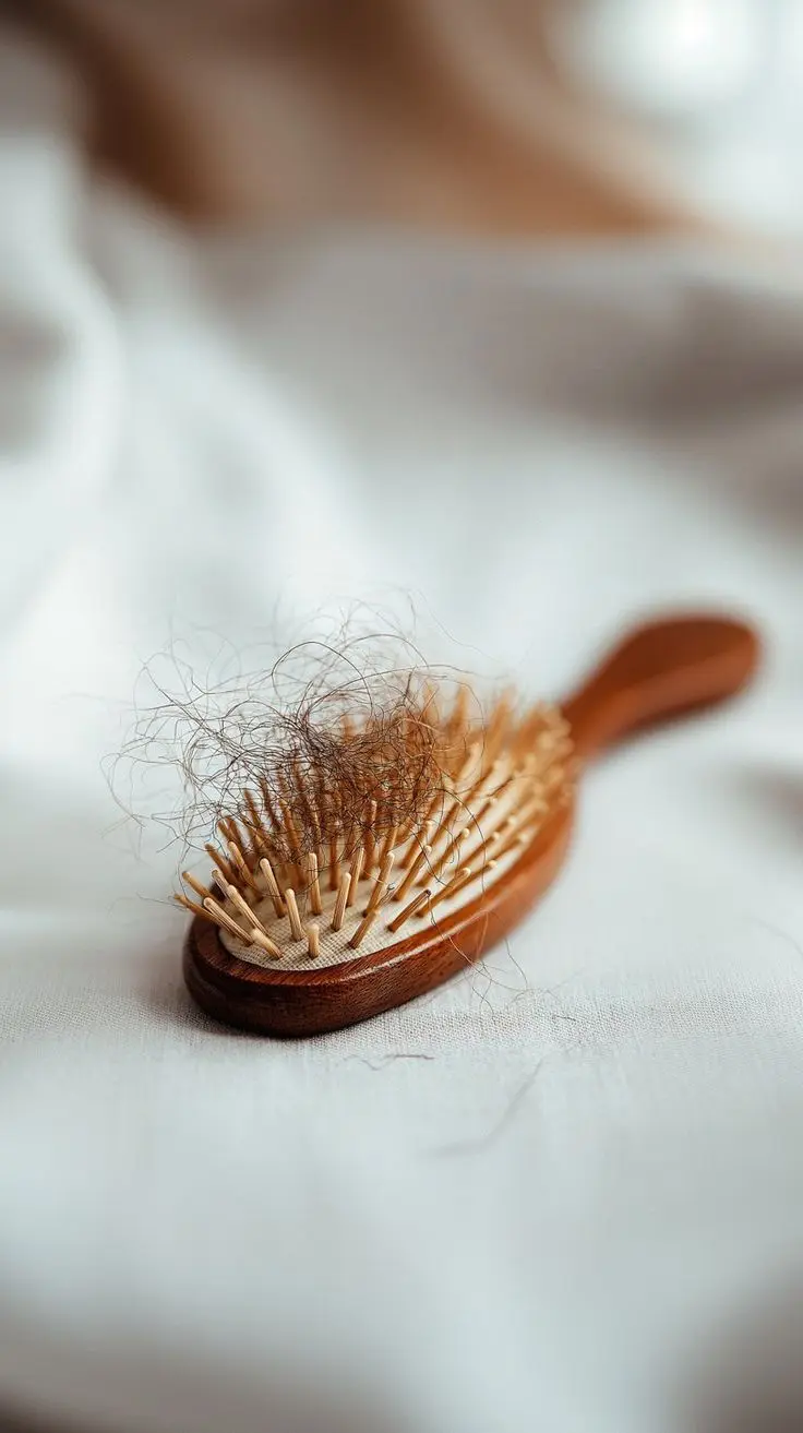 spazzola con capelli attaccati