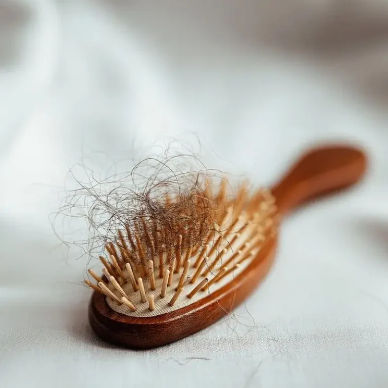 spazzola con capelli attaccati